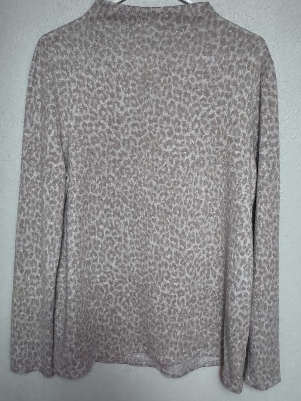 beachlunchlounge Taupe Leopard-Print Mock Turtleneck Sweater
